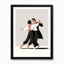 Tango Dancers Art Print Framed