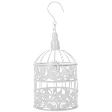 White decorative bird - bird, cage
