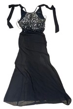 Lipsy London Double Layered Halterneck Dress With Sequin Bust Mesh Style Size 8