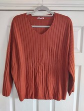 Ladies cardigan 30% alpaca very soft in burnt orange Made in Italy - fits 14/16