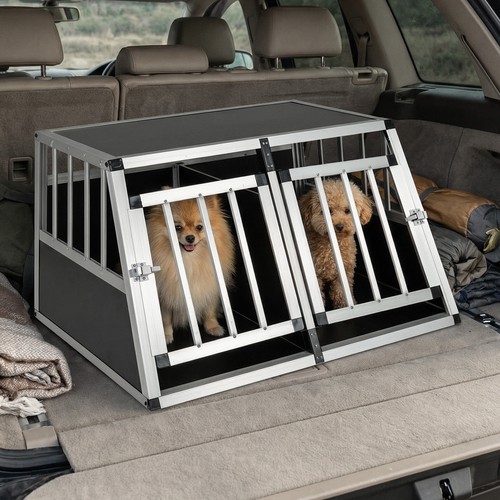 Aluminum dog travel crate - aluminum,
