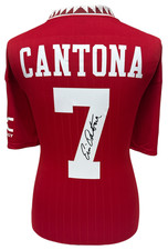 ERIC CANTONA MANCHESTER UNITED SIGNED FOOTBALL SHIRT WITH PROOF COA