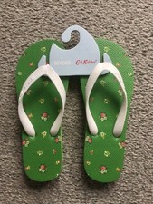 BNWT Slydes X Cath Kidston Green & White Flowers Flip Flops Size 5-6