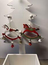 Set Of Two Gisela graham christmas decorations Wooden Rocking Horse