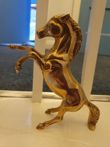 Solid brass rearing horse - solid,