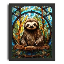 Stained Glass Sloth Wall Art