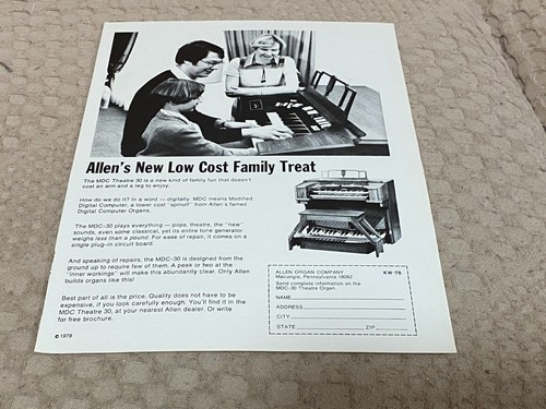 Keyboard organ advert - organ, 11x8"
