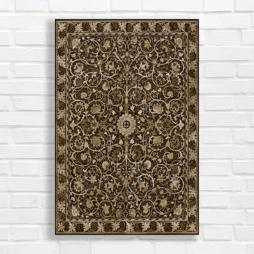 Ornate floral tapestry sepia - floral,