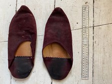 Traditiona Moroccan Suede Slippers for Boys, Handmade Leather (size SMALL)