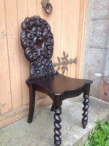 Carved victorian oak green - oak, man