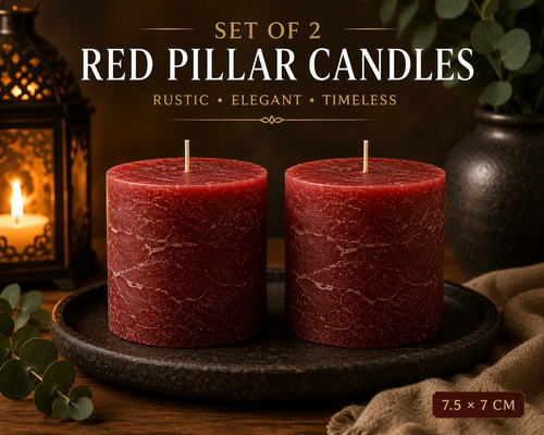 Large red pillar candle - large,