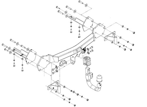 Detachable tow bar for - tow,