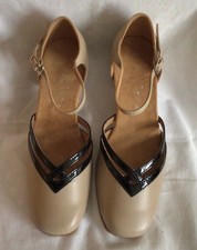 Ladies Beige Low Heeled Ballroom, Latin, Jive Dance Shoes - UK Size 5.5