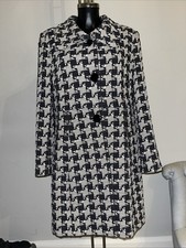 TM Lewin London Jeremy Street Ladies Coat Black Cream 14 Lined