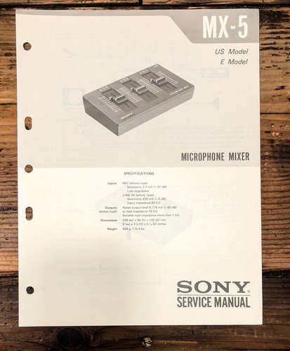 Sony mixer service - mx-5,