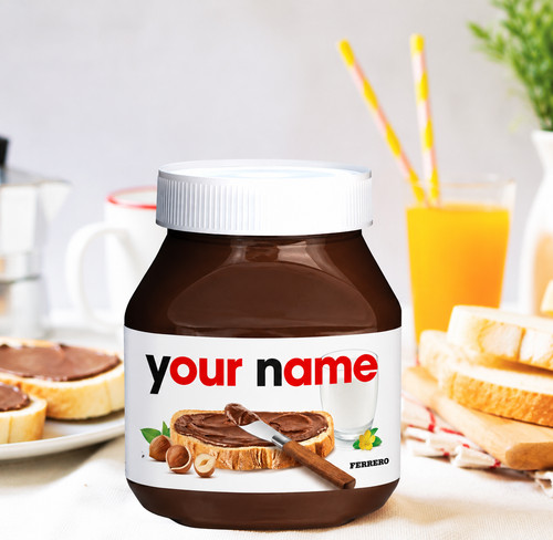 Personalised nutella jar label - personalised,