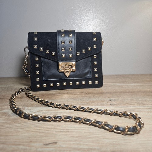 Black suede leather - suede/leather, studded