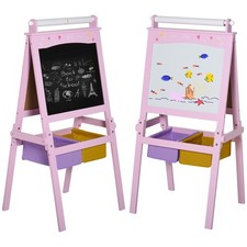 HOMCOM Kids Wooden Art Easel