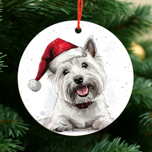 Westie dog christmas bauble - westie,