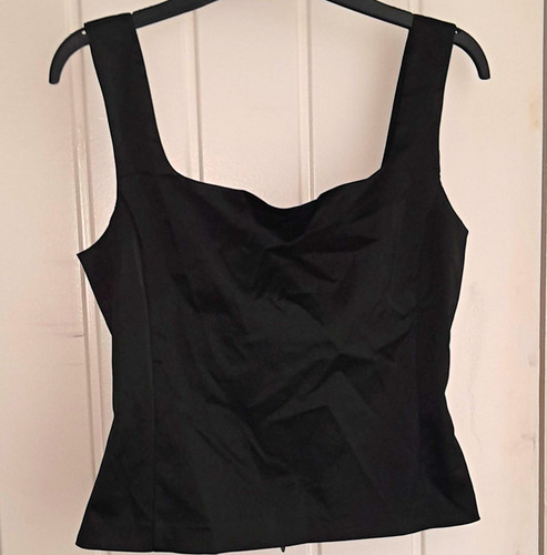 Oasis black satin - black, sleeveless