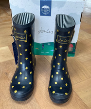 Joules Molly Welly Navy Ladybird Wellies Mid Calf Boots UK3 36