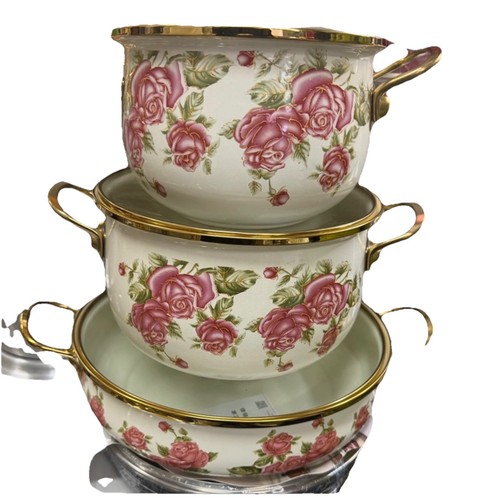 Enamel cooking pot set - cooking,