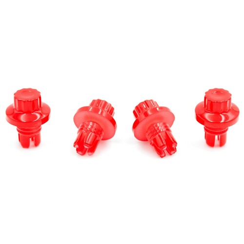 Red plastic wheels rivets - wheels,