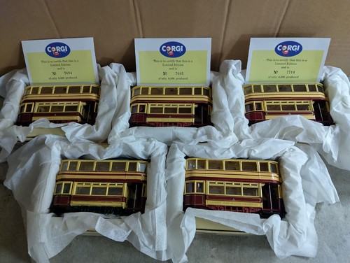 New corgi double deck trams - new,,