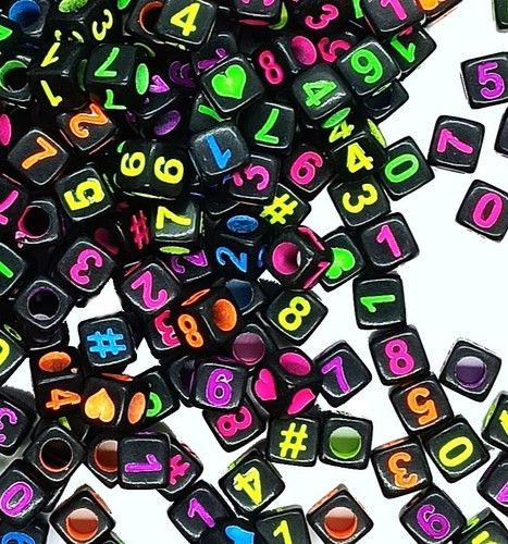 6mm cube black - , number