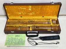 ZEN-ON 5500B Wooden Bass Recorder with Case Vintage Rare Wind Instrument