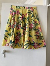 **BNWOT -LADIES LEMON & PINK FULL CIRCLE SKIRT (50S) - HELL BUNNY - SIZE 16**