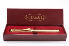 Vintage H. Samuel (Jewellers) Heavy Lined Gold Plated Ballpoint Pen (Cased)