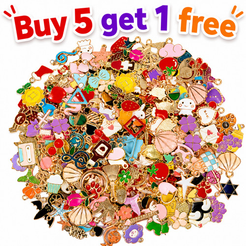 Mixed design enamel charms - enamel,