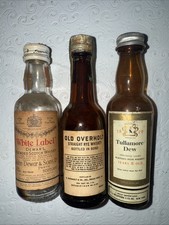 1950s-60s vintage empty mini whiskey bottles