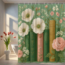 Floral Green Fabric Shower