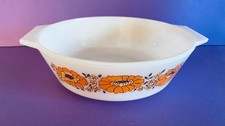 Vintage Pyrex Autumn  Flower Casserole Dish
