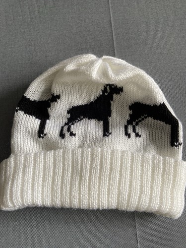 Handmade doberman beanie hat - doberman,