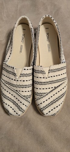 Toms black white woven - black,