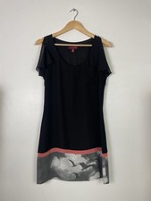 Ted Baker Black Dress With Bird Print Hem Derail-  Size 2 (Uk 10)