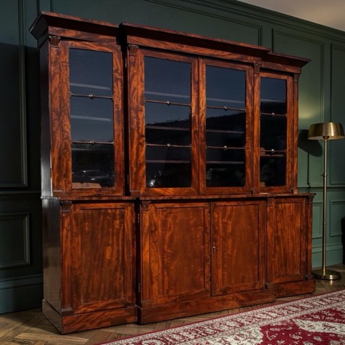 Georgian mahogany breakfront - mahogany,