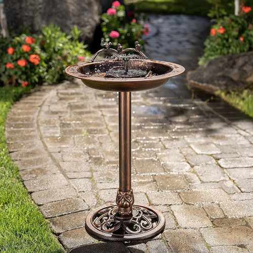 Bernini fontana iron bird bath - bernini,