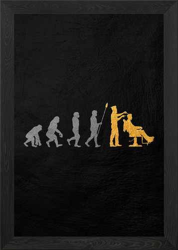 Barber evolution framed wall - evolution,