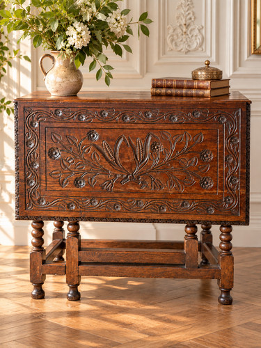 Antique oak jacobean carved - antique,