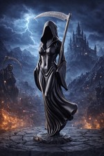 Grim Reaper Female Statue