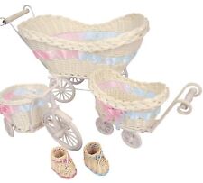 Mini Pram Baby Baskets and Favours! Hamper Shower Stroller Vintage Craft