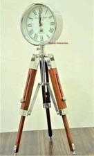 Wooden Tripod Clock Vintage