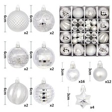 44PCS Large Christmas Baubles Xmas Tree Balls Decor Party Wedding Ornament Gifts