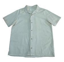 Folk Shirt Men's XL Cream Seersucker Short Sleeve Camp Collar Button Up