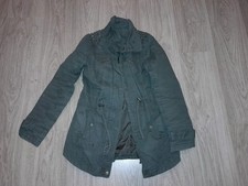 SIZE 6 KHAKI GREEN COAT WITH STUD DETAIL