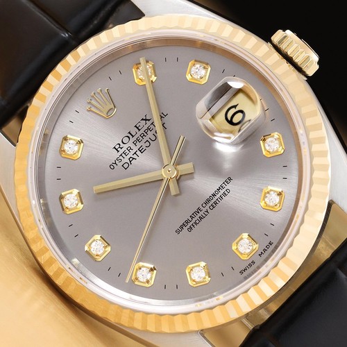 Rolex mens datejust 16233 - mens, gray